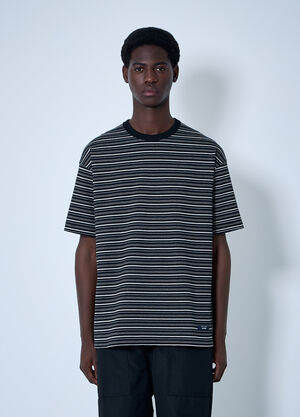 Comme des Garçons Homme ストライプロゴモチーフTシャツ ブラック cdh0160009