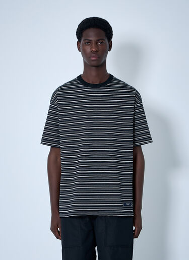 Comme des Garçons Homme 条纹徽标图案 T 恤 黑色 cdh0160009
