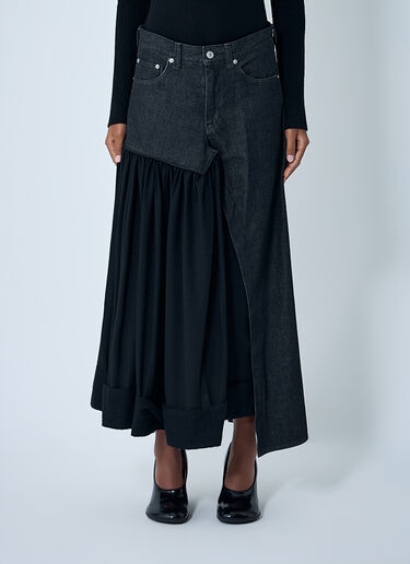 Cut-Off Combination Midi Skirt Yohji Yamamoto Cut-Off Combination Midi Skirt Black yoy0262002