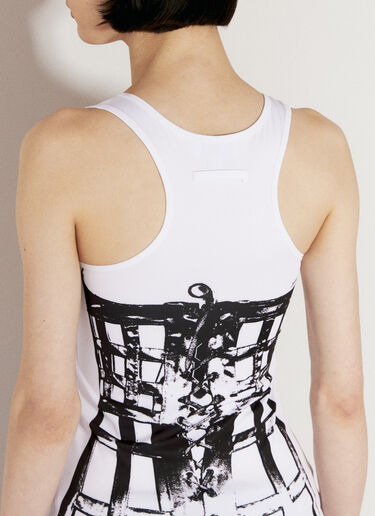 Jean Paul Gaultier Cage Trompe L'oeil Tank Top White jpg0256016