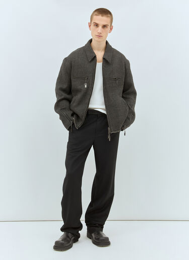 Yohji Yamamoto I-Hem 流苏束身短夹克 棕色 yoy0158003