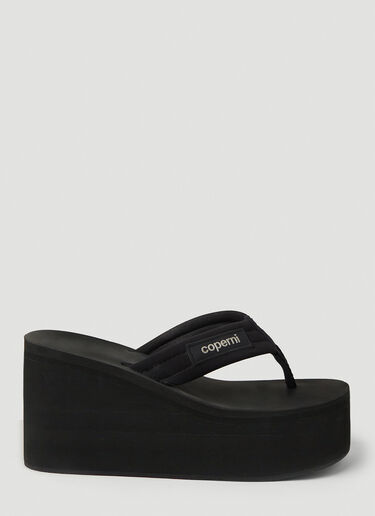 Coperni Logo Print Wedge Sandals Black cpn0251013