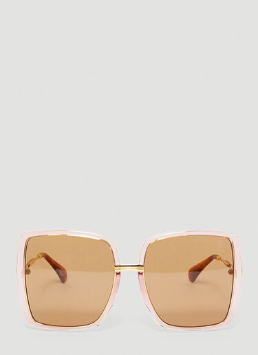 Gucci Oversized Square Frame Sunglasses Brown guc0243192