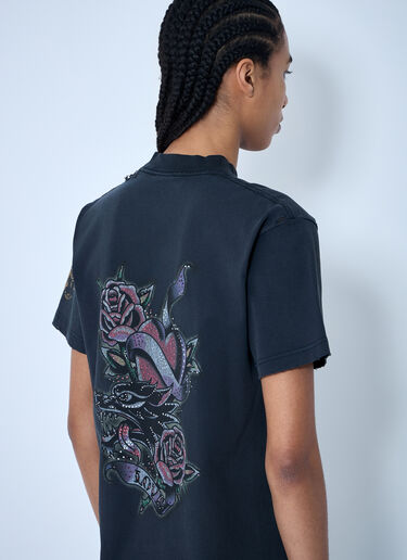 Balenciaga Tacky Tattoo Logo Motif T-Shirt Black bal0259049