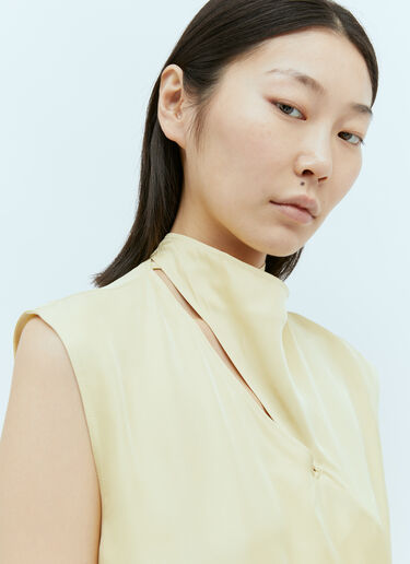 Jil Sander 丝缎及地连衣裙 黄色 jil0255001