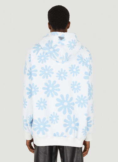 Prada Floral Fleece Hooded Sweatshirt Light Blue pra0148024