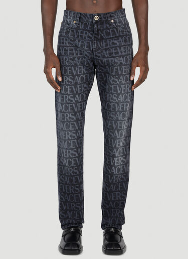 Versace Laser Logo Print Jeans Black ver0152005