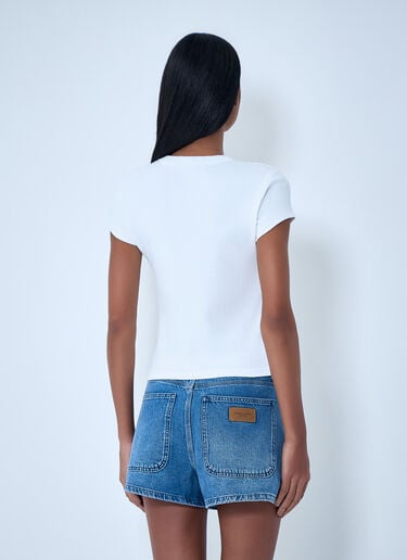 Alexander Wang Logo Motif Cotton Jersey T-Shirt White awg0263015