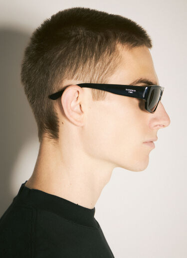 Balenciaga Square-Oval Sunglasses Black bcs0357009