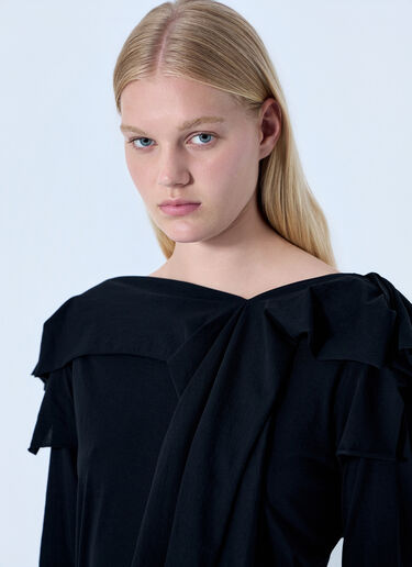 Yohji Yamamoto Supima Single Jersey Big Collar Top Black yoy0264009