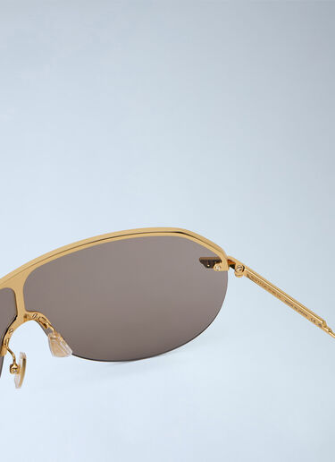 Bottega Veneta Long Ribbon Shield Sunglasses Gold bov0265012
