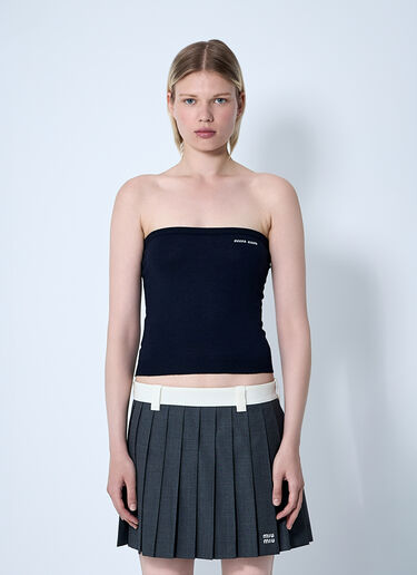 Miu Miu Logo Motif Tube Top Blue miu0261004