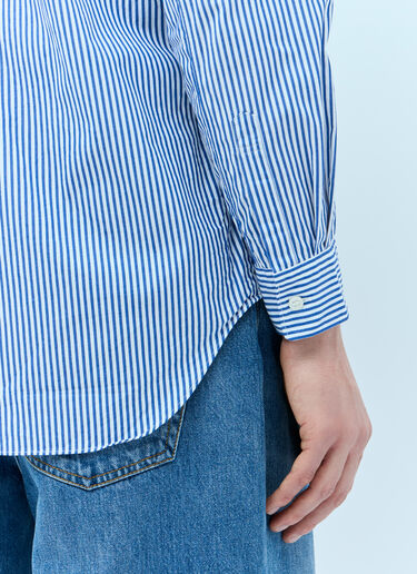 Comme Des Garçons PLAY Logo Patch Striped Shirt Blue cpl0355020