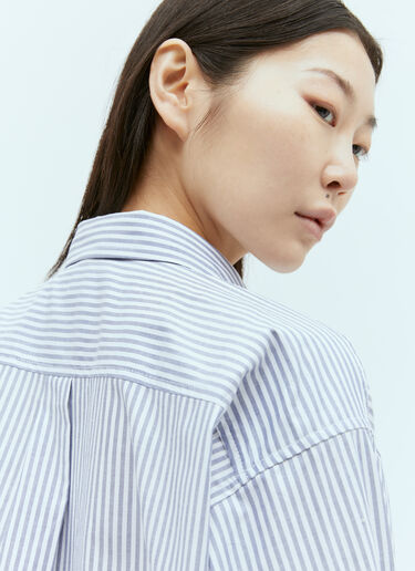 TOTEME Striped Half-Placket Shirt Blue tot0255037