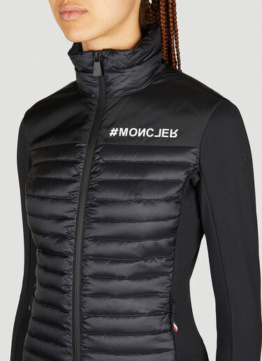 Moncler Grenoble Partially Quilted Zip-Up Cardigan Black mog0253018