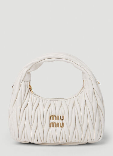 Miu Miu 원더 미니 호보 핸드백 화이트 miu0251016