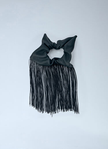 LN-CC® - LIMI Feu: Moist Tanned Kip Leather Fringe Scrunchie - Black LIMI Feu Moist Tanned Kip Leather Fringe Scrunchie Black lmf0263009