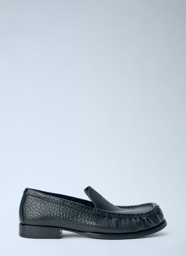 LN-CC® - Dries Van Noten: Textured Leather Loafers - Black Dries Van Noten Textured Leather Loafers Black dvn0265031
