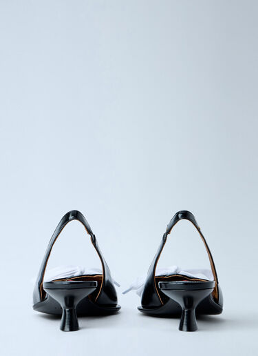 LN-CC® - Marni: Slingback Kitten Heel Pumps - Black Marni Slingback Kitten Heel Pumps Black mni0265017