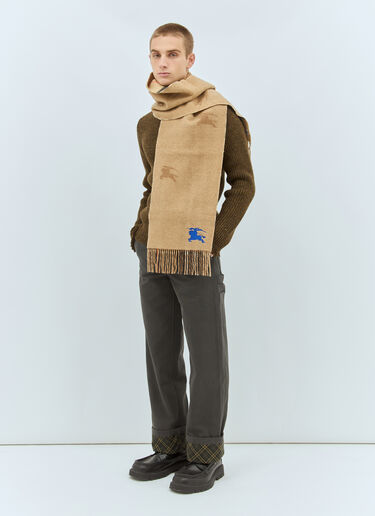 Burberry Reversible EKD Check Scarf Beige bur0157035