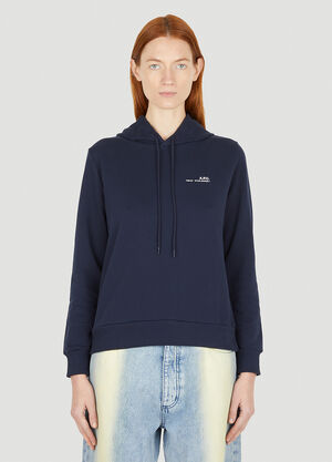 A.P.C. Logo Print Hooded Sweatshirt Black apc0255011