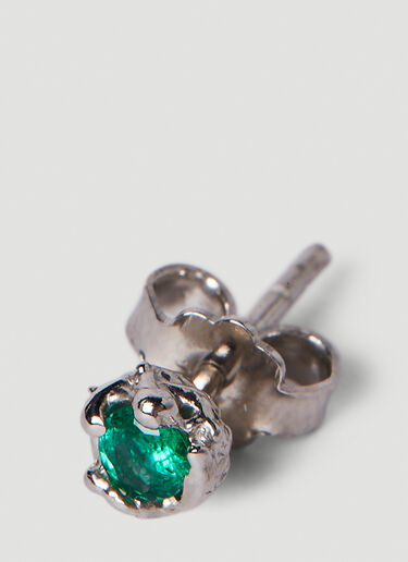 Single Emerald Stud Earring Vasiliki Single Emerald Stud Earring Silver vbk0351001