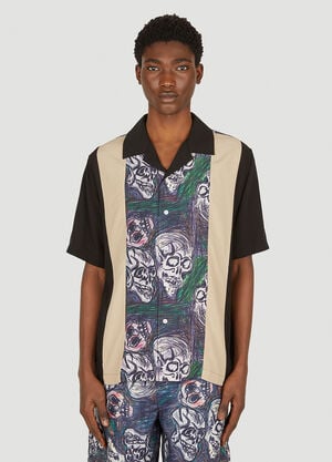 P.A.M. Skulls Bowling Shirt Black pam0149007