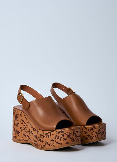 Chloé Maxime Wedge Sandals Brown chl0260018