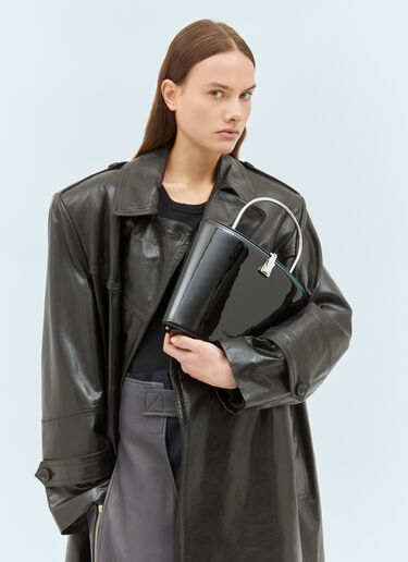 Sportmax Patent Leather Bucket Bag Black spx0258017