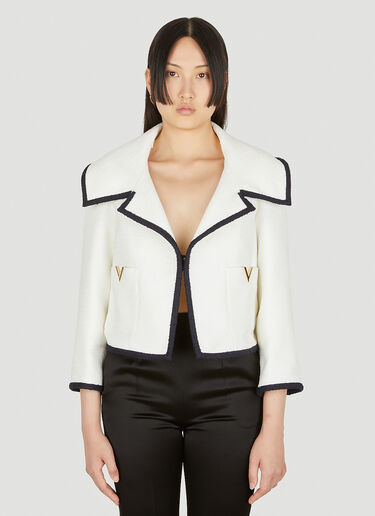 Valentino Women's Crisp Tweed Blazer in White