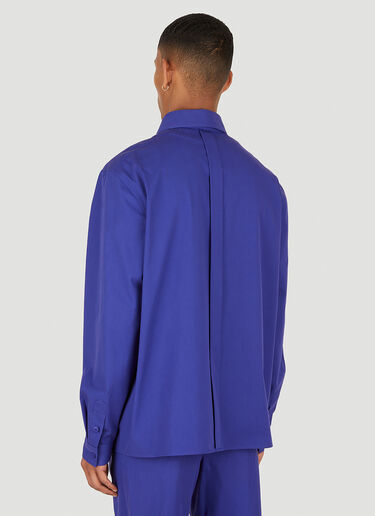 Saint Laurent Oversized Button Down Over Shirt Purple sla0147023