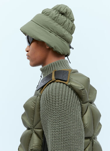 Moncler x Pharrell Williams Matte Ruched Bucket Hat Olive mpw0354004