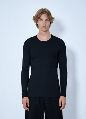 Lemaire Long Sleeve Ribbed Tee Black lem0166014