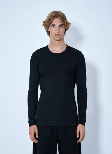 Lemaire Long Sleeve Ribbed Tee Black lem0166014