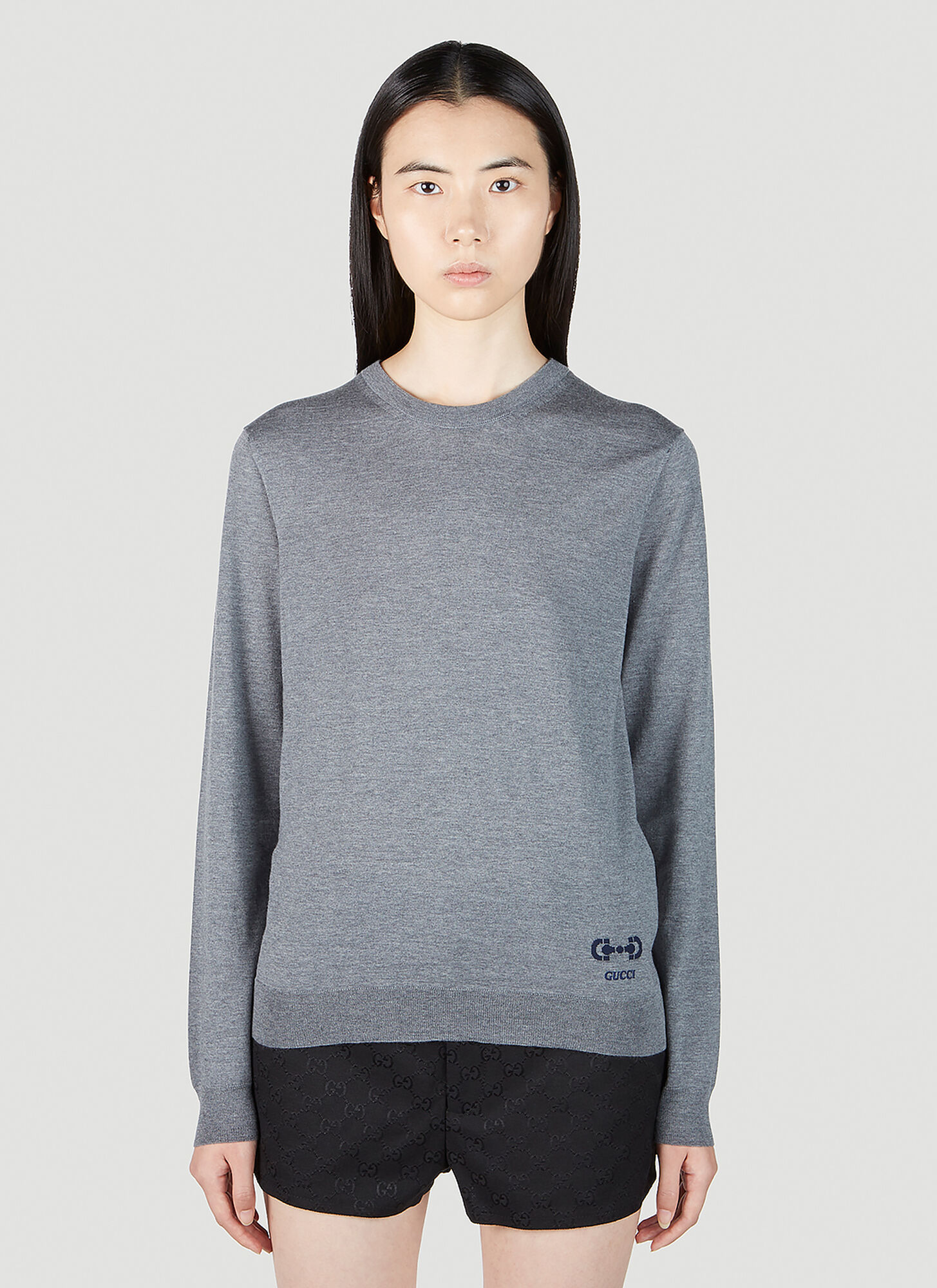 Gucci Horsebit Sweater Female Grey | ModeSens