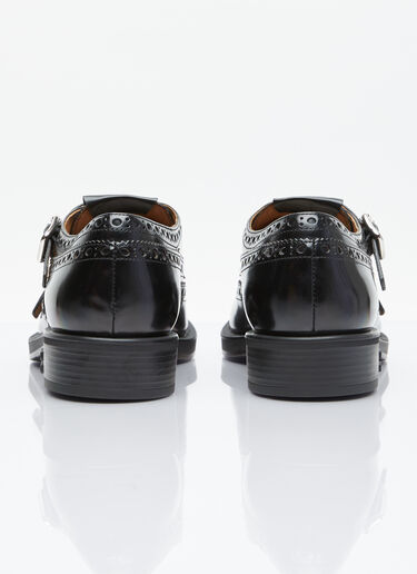 Miu Miu x Church's Brushed Leather Double Monk Brogue Shoes Black miu0254032