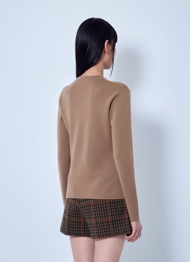 LN-CC® - Max Mara: Embroidered Logo Knit Sweater - Camel Max Mara Embroidered Logo Knit Sweater Camel max0266048