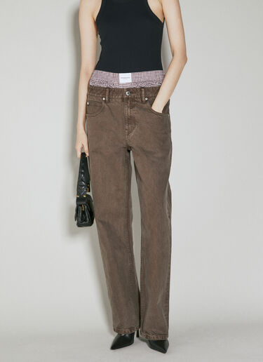 Alexander Wang 레이어드 복서 스케이터 진 브라운 awg0253029