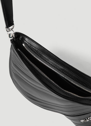 Mugler Small Spiral Curve 01 Shoulder Bag Black mug0252039