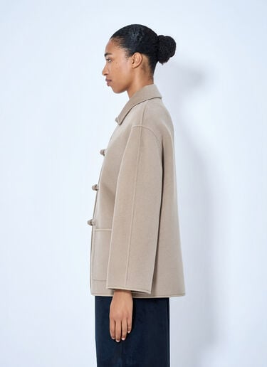 LN-CC® - RÓHE: Double-Faced Wool Pankou Closure Jacket - Beige RÓHE Double-Faced Wool Pankou Closure Jacket Beige roe0265004