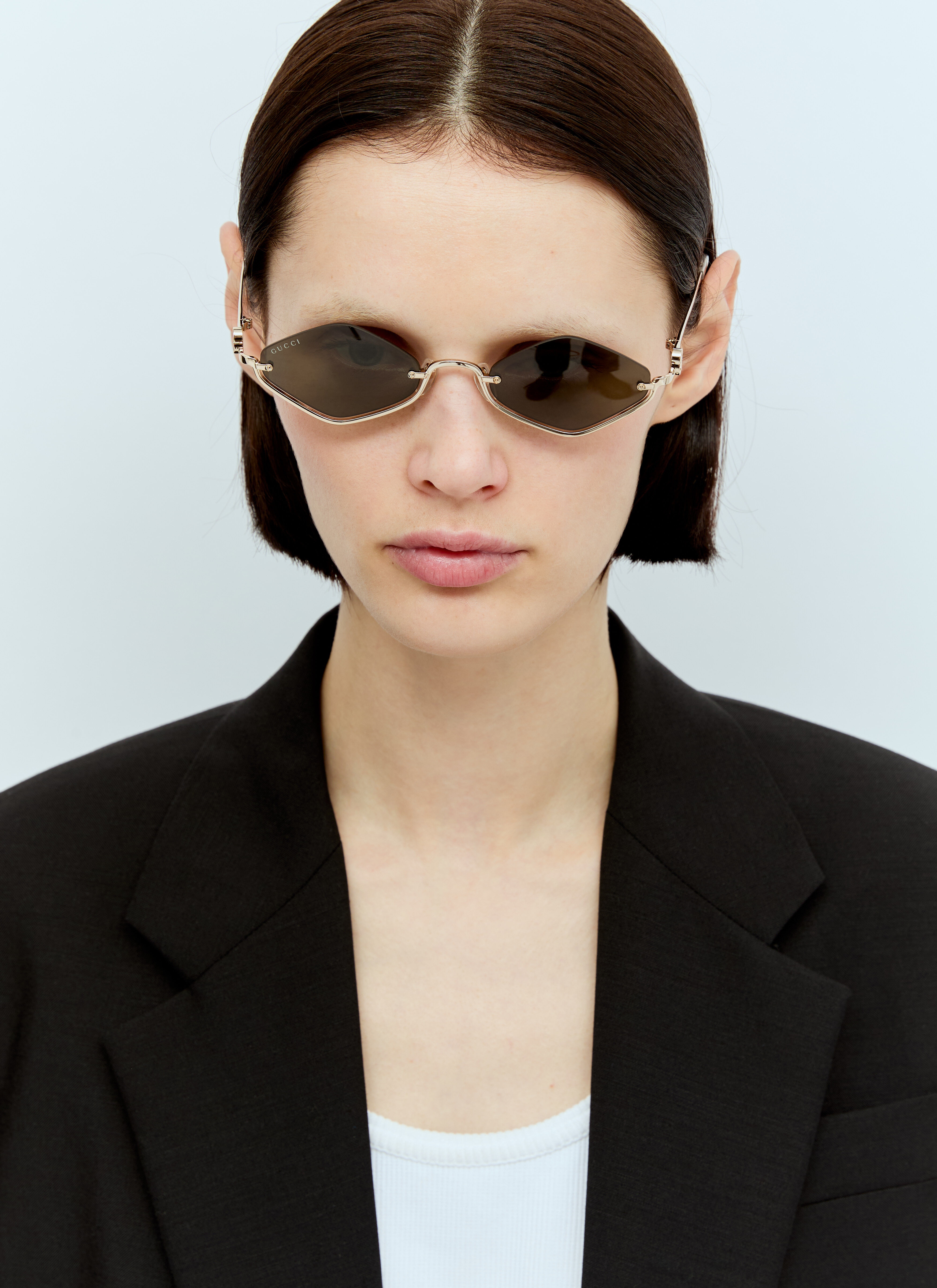 Jacquemus Geometric Frame Sunglasses Gold jas0256001