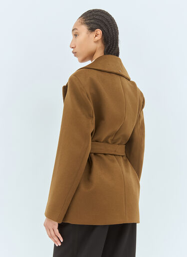 Sportmax Oversized Wool Pea Coat Brown spx0258007