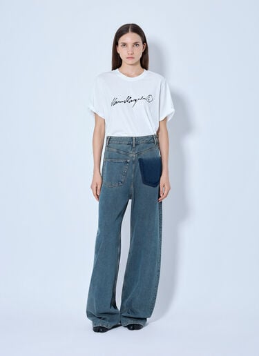 LN-CC® - MM6 Maison Margiela: Patch Pocket Wide-Leg Jeans - Light Grey MM6 Maison Margiela Patch Pocket Wide-Leg Jeans Light Grey mmm0265010