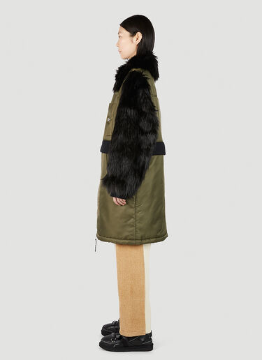 UGG x Feng Chen Wang Faux-Fur Sleeve Long Coat Khaki ufc0251001