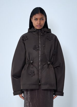 Cecilie Bahnsen Embroidered Hooded Jacket Brown cec0262021