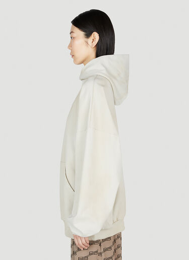 Balenciaga 로고 자수 후드 스웨트셔츠 화이트 bal0252045
