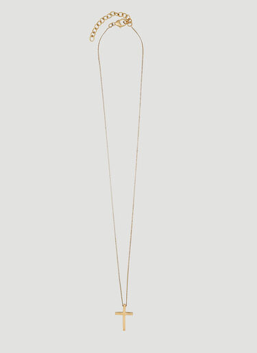Saint Laurent Cross Pendant Necklace Gold sla0247089