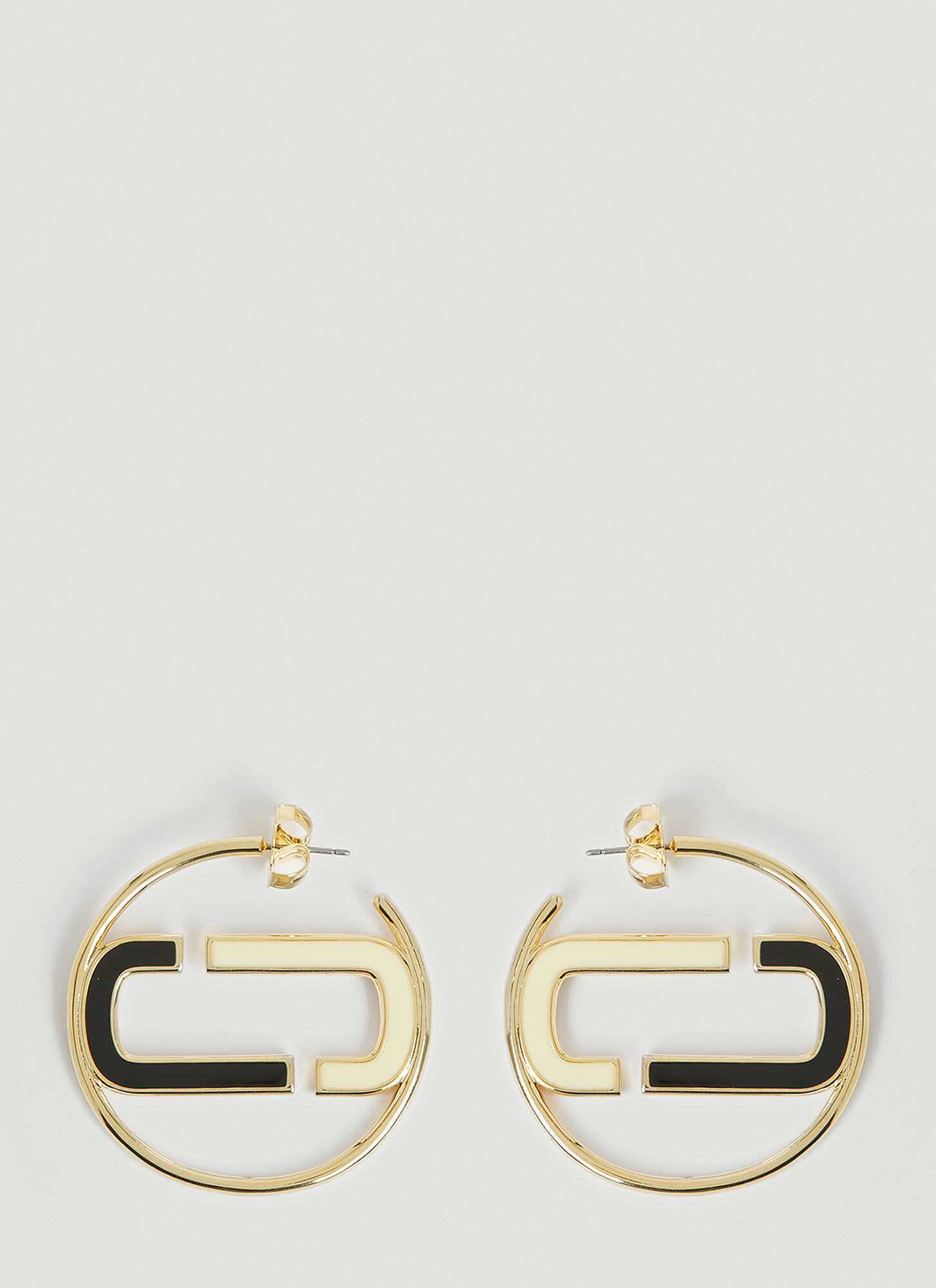 Marc Jacobs J Marc Colourblock Hoop Earrings In Gold