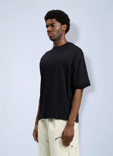 Palm Angels Curved Logo Loose Double T-Shirt Black pma0164117