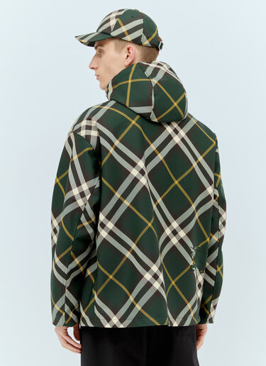 Burberry Hooded Check Jacket Green bur0155030
